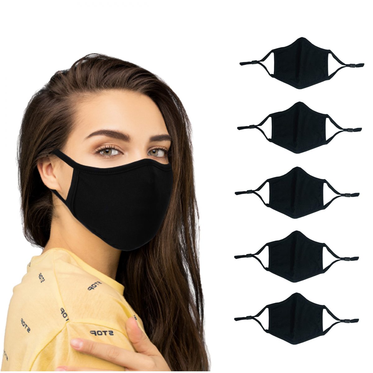 Cloth Face Mask with Adjustable Stopper