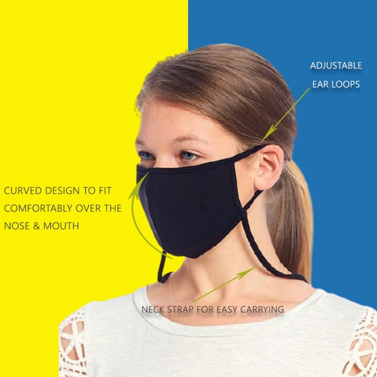 Neck Strap Cloth Face Mask